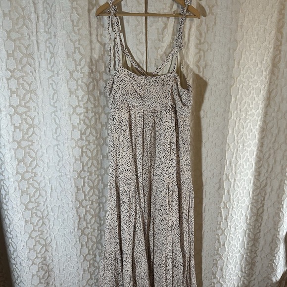 Express Women White Dress Black/Pink Polka Dot Spaghetti Strap Swing Size XL - Picture 2 of 10